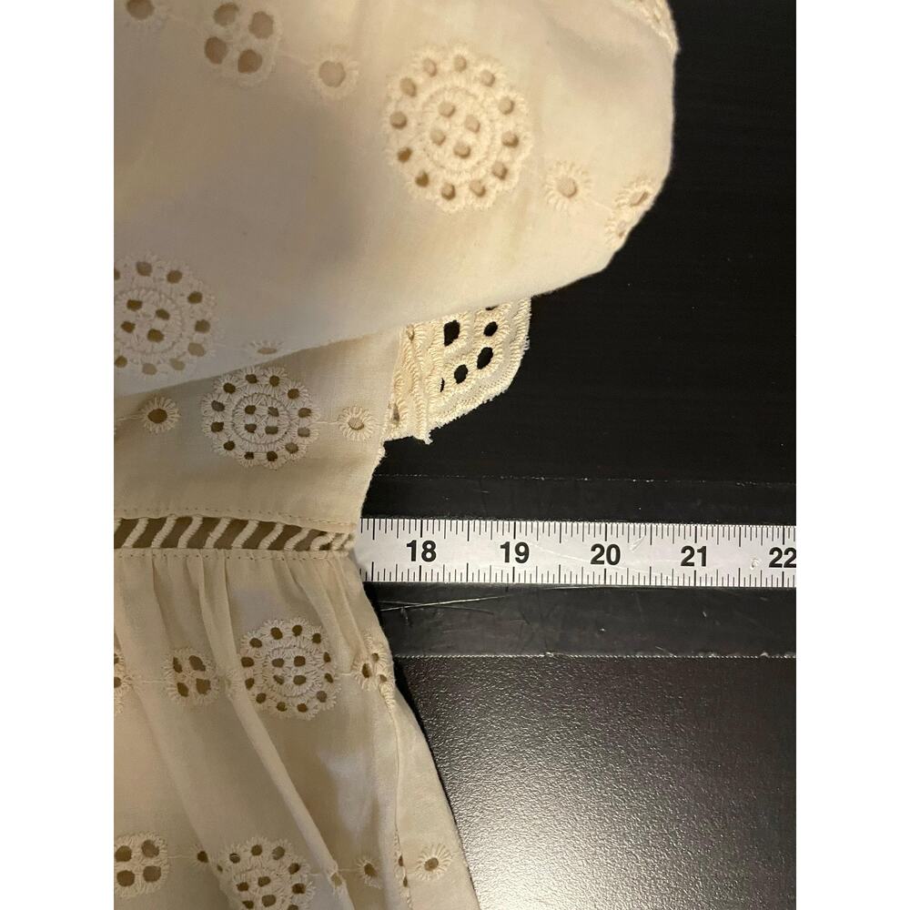 Antonio Melani Dress Womens Size 14 White Eyelet Lace Maxi Sundress Flutter Boho - Picture 6 of 8